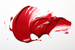 Red lipstick smear on white background, a Beauty & Fashion Photo by AlyaAnd