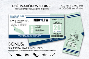 Boarding Pass Wedding Save the Date, an Invitation Template by La Bella Rue