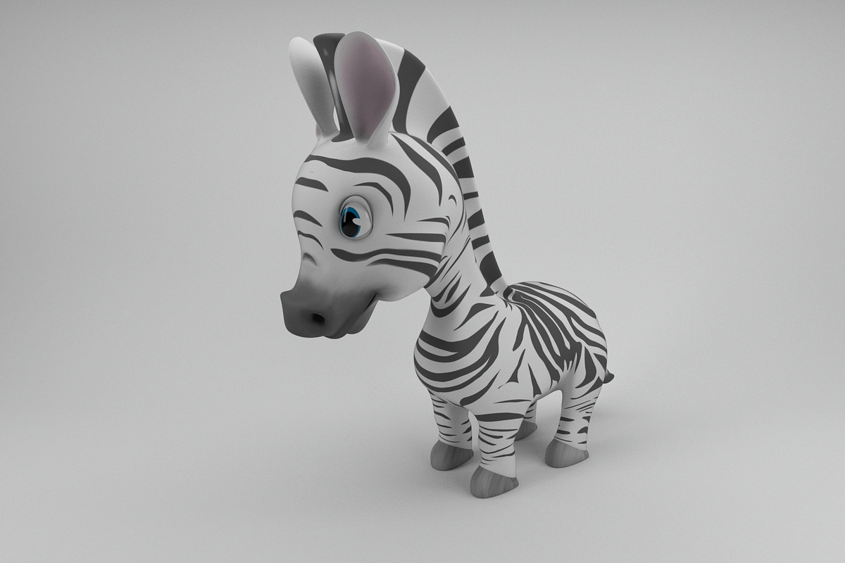 Rigged and Animated Cartoon Zebra, an Animal 3D Model by kjpargeterimages (Photo 1 of 5)