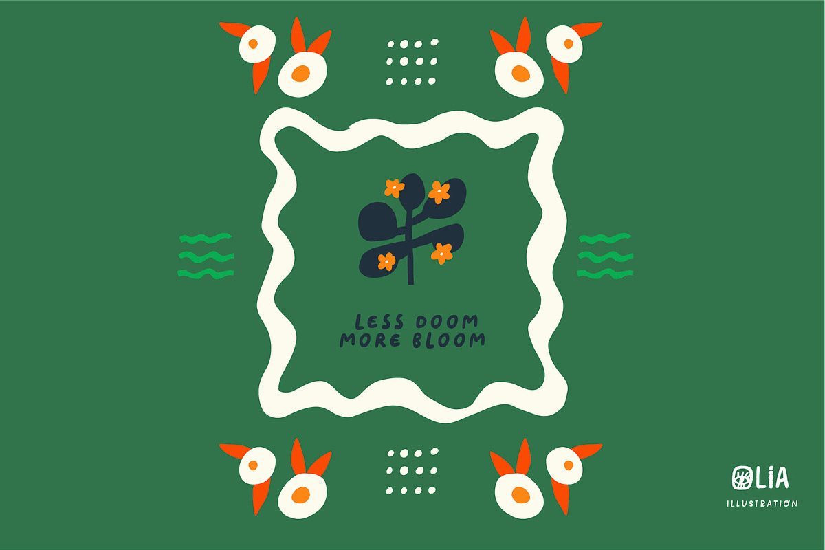 Bloom Blocks Naive Floral Clipart, a Decorative Illustration by Olia (Photo 17 of 25)
