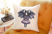 Vintage Bat Lady Halloween Clipart S, an Illustration by Sublimation Artist (Thumbnail 6 of 6)