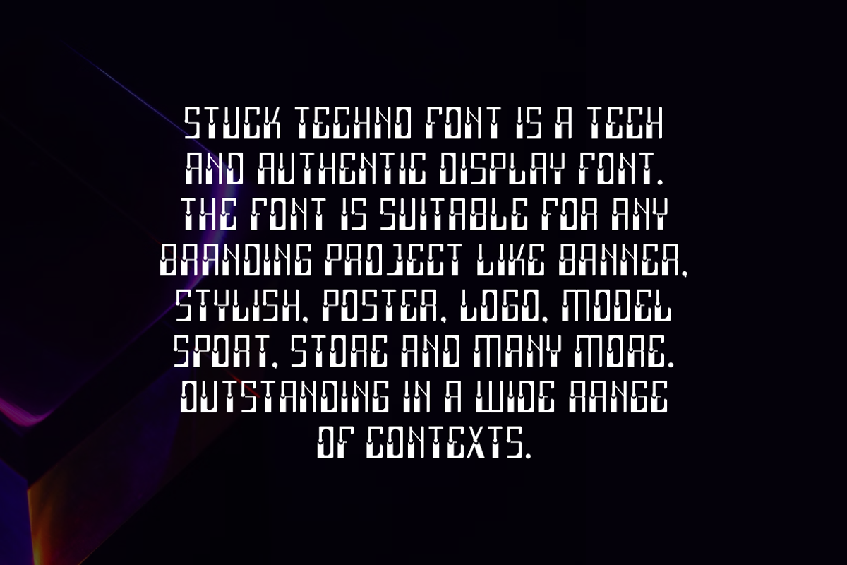 Stuck Techno Font, a Sans Serif Font by QR Design Studio (Photo 4 of 6)