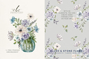 Blush & Stone Watercolor Flowers, a Decorative Illustration by slowlivecreate (Thumbnail 6 of 6)