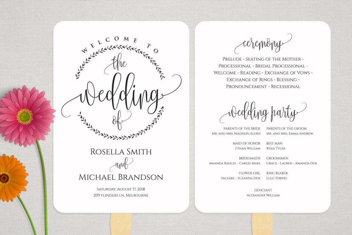 Wedding Program Fan SHR380, an Invitation Template by Shafura_Wedding (Photo 3 of 5)