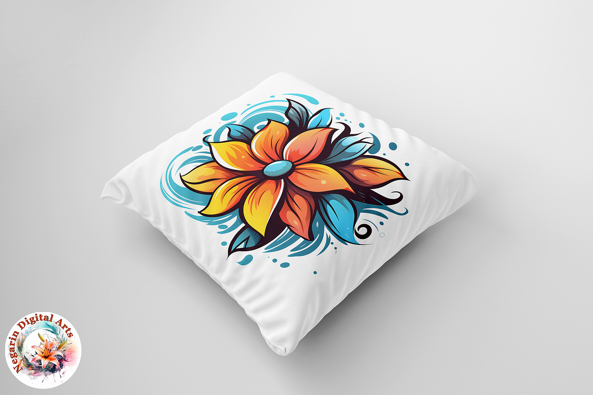 Watercolor Lily Logo Art Clipart, an Object Graphic by Negarin Digital Art (Photo 6 of 11)
