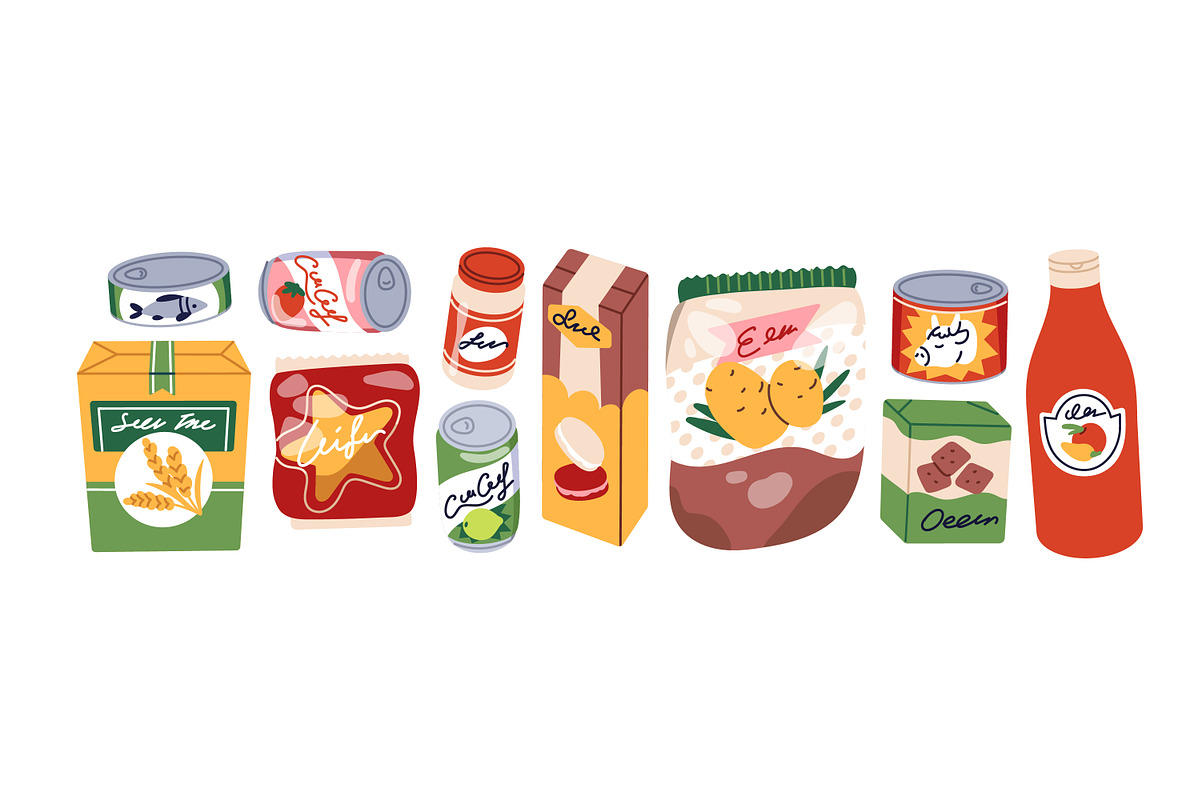Grocery food products, snacks set, a Food Illustration by Good Studio (Photo 2 of 6)