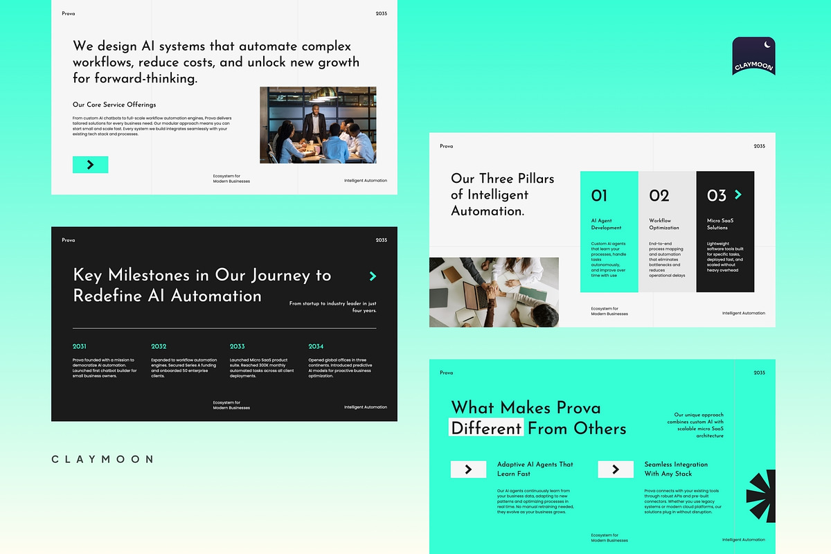 AI Automation Agency Pitch Deck, a Presentation Template by Claymoon Lab (Photo 4 of 7)