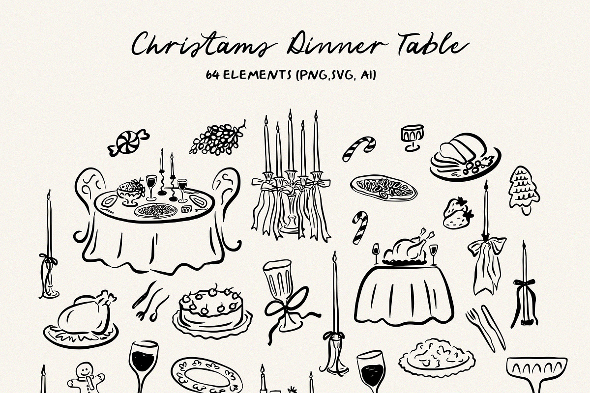 Hand Drawn Whimsical Christmas | SVG, a Seasonal Illustration by Calamar Studio (Photo 12 of 25)