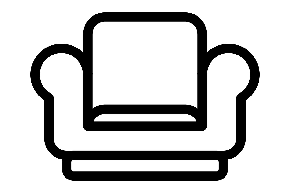 Sofa icon, an Outline Icon by Sumberpangan