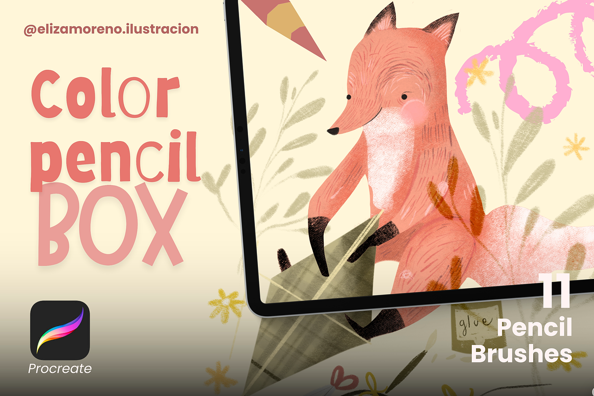 Color Pencil Box – Procreate brushes, a Brush Add-On by Eliza Moreno Illustration (Photo 1 of 4)