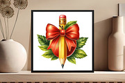 Pencil with Bow Back to School, an Illustration by DreamCafeArt (Thumbnail 3 of 5)
