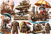 Steampunk Summer Clipart Bundle, an Illustration by SVGArt (Thumbnail 1 of 8)