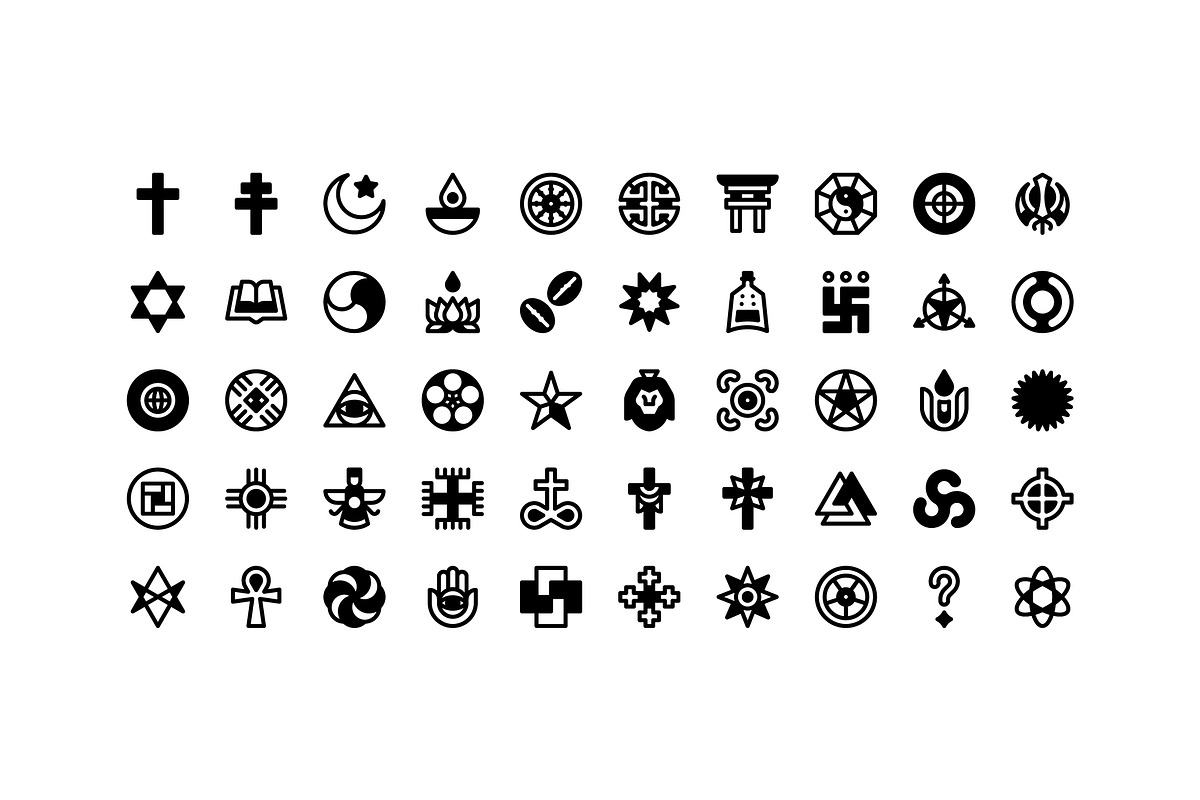 50 Religion and Belief Sytem Icons, an Outline Icon by Side Project (Photo 3 of 8)