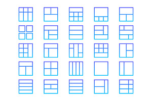 50 Layout Line Gradient Icon Set