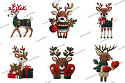 Christmas Reindeer Clipart, an Illustration by DreamArtGraphic (Thumbnail 4 of 4)
