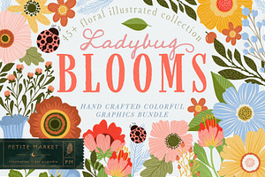 Ladybug Garden Clipart, a Graphic by PetiteMarket