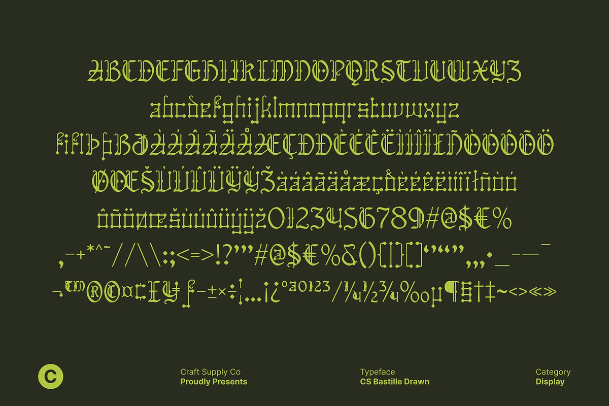CS Bastille Drawn, a Blackletter Font by Craft Supply Co. (Photo 8 of 8)