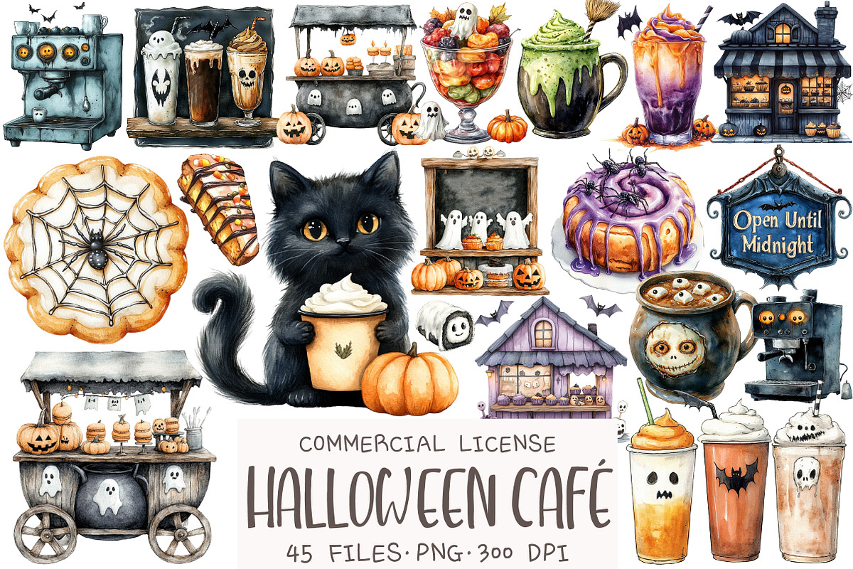 Halloween Sweets Café Clipart, an Illustration by OK Design (Photo 1 of 5)