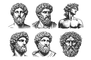 Classical Greek and Roman Statues, an Illustration by AlexArt