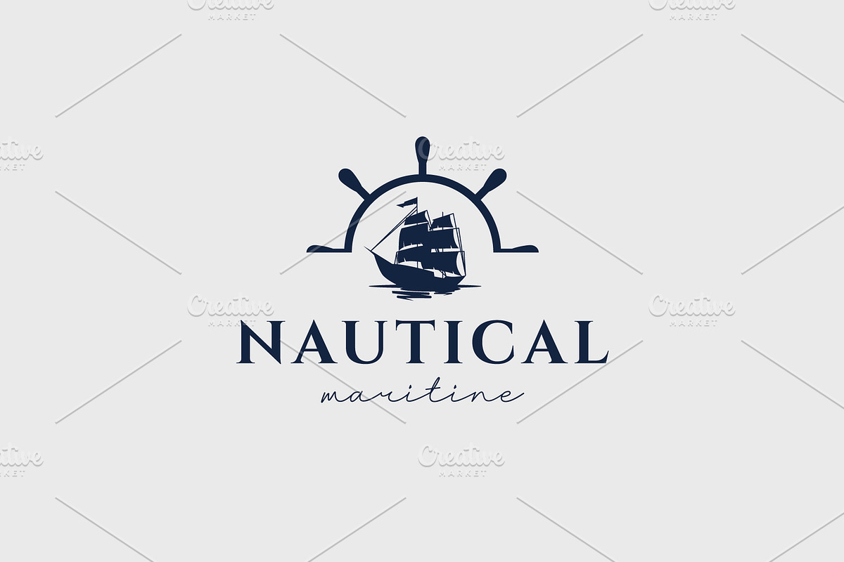 Nautical logo icon illustration, a Branding & Logo Template by Dyn Studio