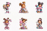 Whimsical Christmas Girl Clipart, a Seasonal Illustration by fashionaddict (Thumbnail 3 of 7)