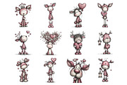 Valentine's Whimsical Deer Clipart, an Illustration by Design Market (Thumbnail 2 of 3)
