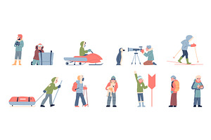 Polar station workers in winter warm, an Illustration by LadadikArt