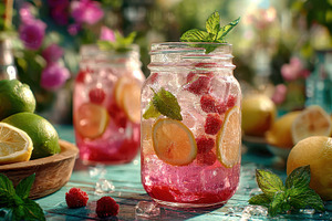 Refreshing Raspberry Lemonade in Mas, a Photo by Pixeness Studio