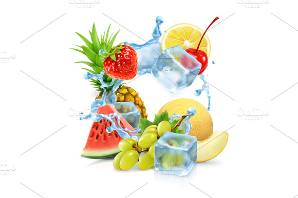 Multifruit With Ice Cubes