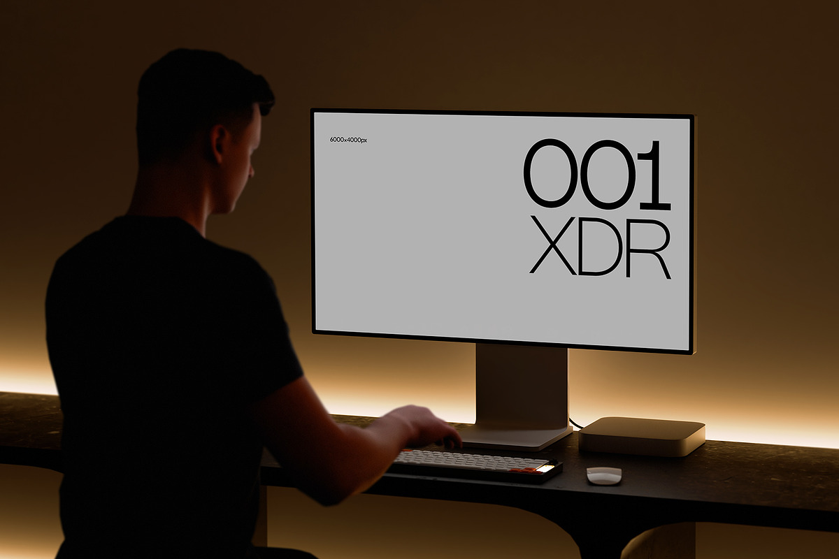 Desktop Computer Mockup Set Dark, a Device Mockup by Croma Studio (Photo 2 of 7)