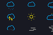 Weather Line Icons | Motion Graphics, a Graphic by FlashFXbox (Thumbnail 1 of 2)