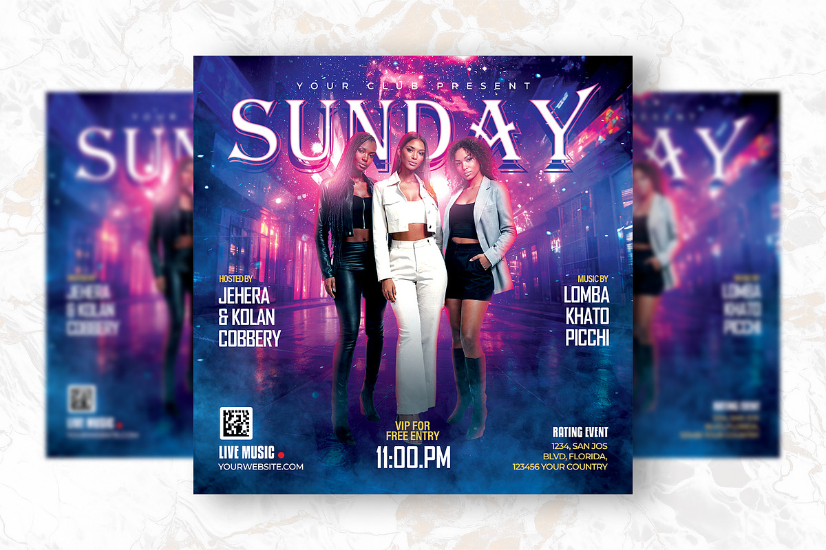 Sunday Party Flyer Design Template, a Flyer Template by Shajib Shikder (Photo 2 of 2)