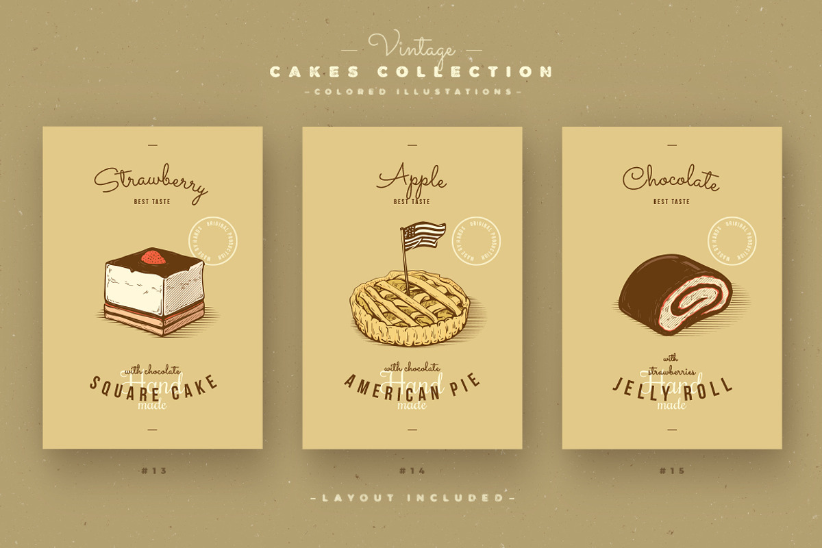 Vintage cakes collection, a Texture Illustration by blauananas (Photo 6 of 15)