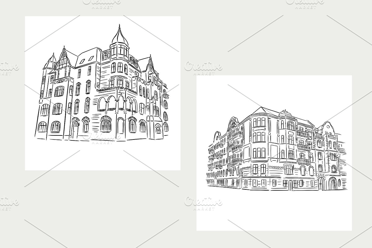 Architecture Procreate stamp brushes, a Brush Add-On by Veronika Gotovceva (Photo 5 of 9)