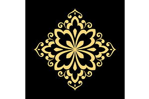 Golden vector pattern on a black, a Decorative Illustration by RODINA