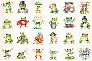 Quirky Frog Clipart, Funny Frog Art,, an Illustration by DreamCafeArt (Thumbnail 3 of 6)