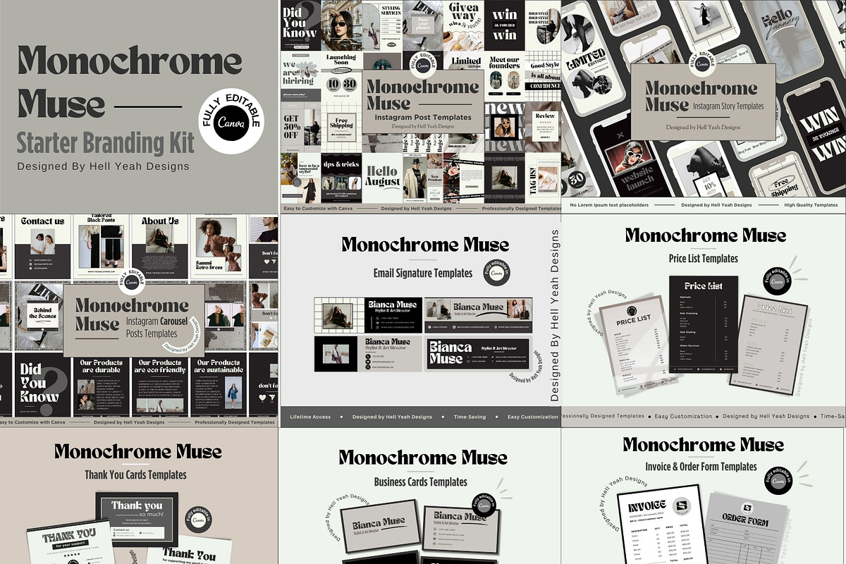 Monochrome Muse Starter Branding Kit preview 7