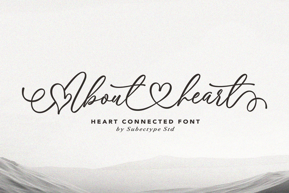 About Heart - Heart Connected Font, a Font by Subectype Studio (Photo 1 of 9)