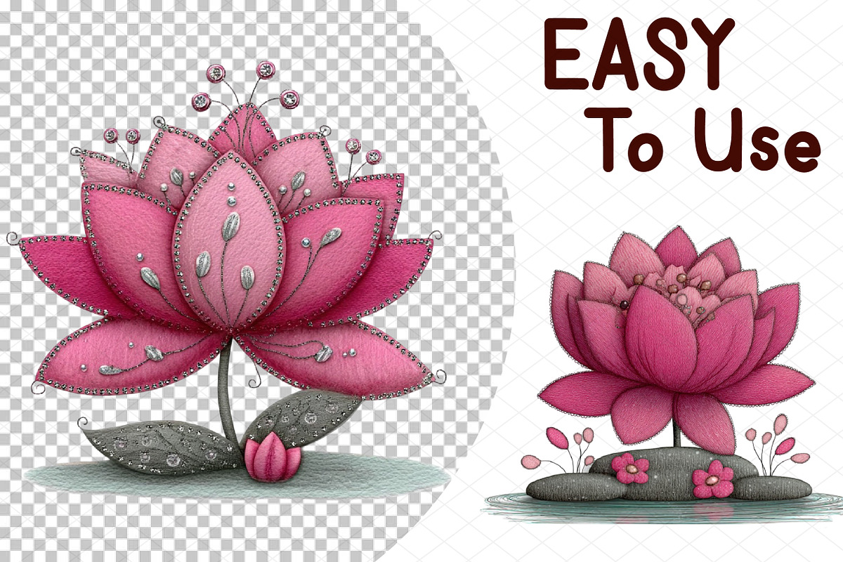 Watercolor Water Lily Clipart, an Illustration by cherrydesign (Photo 4 of 4)