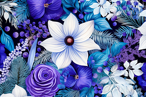 Blue Floral Christmas