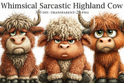 Whimsical sarcastic highland cow, a Seasonal Illustration by Designworld (Thumbnail 1 of 10)