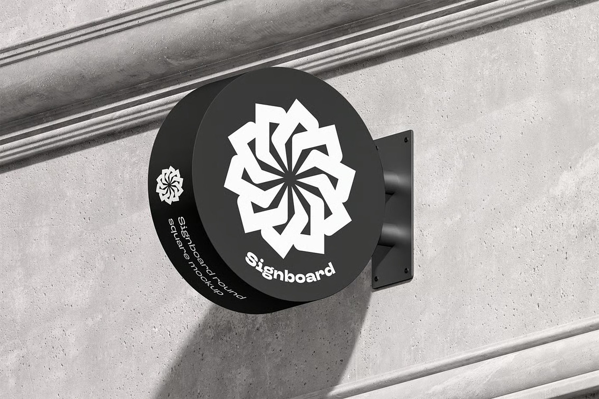 Signboard Round Mock-up, an Advertising Mockup by zippypixelstudio (Photo 14 of 14)
