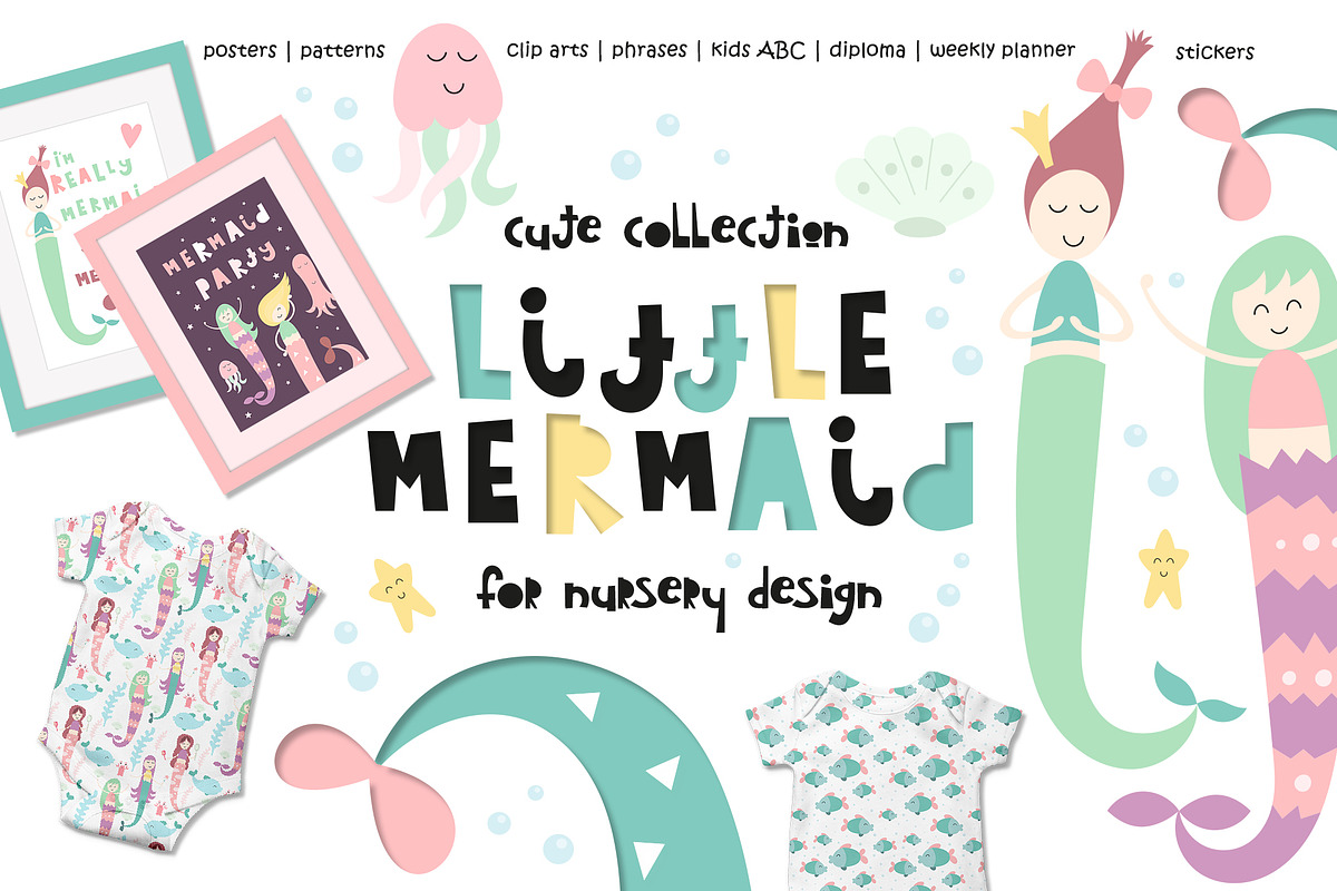 Nursery Art Little Mermaid, an Animal Illustration by Nursery Art (Photo 1 of 11)