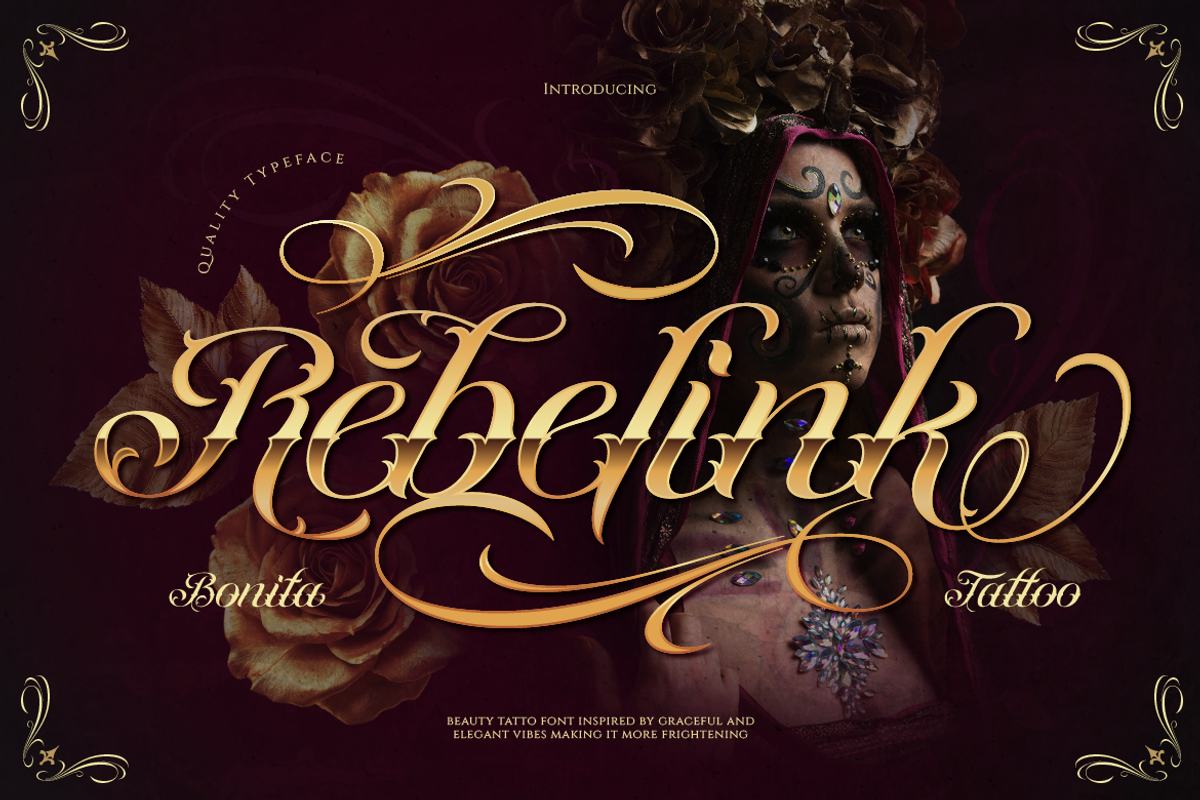 Rebelink, a Script Font by Burntilldead (Photo 1 of 12)