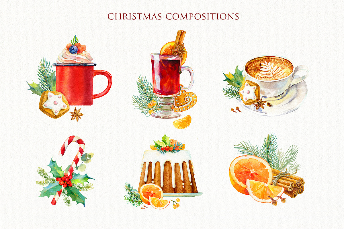 Delicious Christmas Watercolor set, a Decorative Illustration by Natasha Koltsova (Photo 4 of 10)