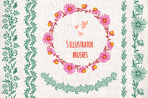 Set of Floral Illustrator Brushes