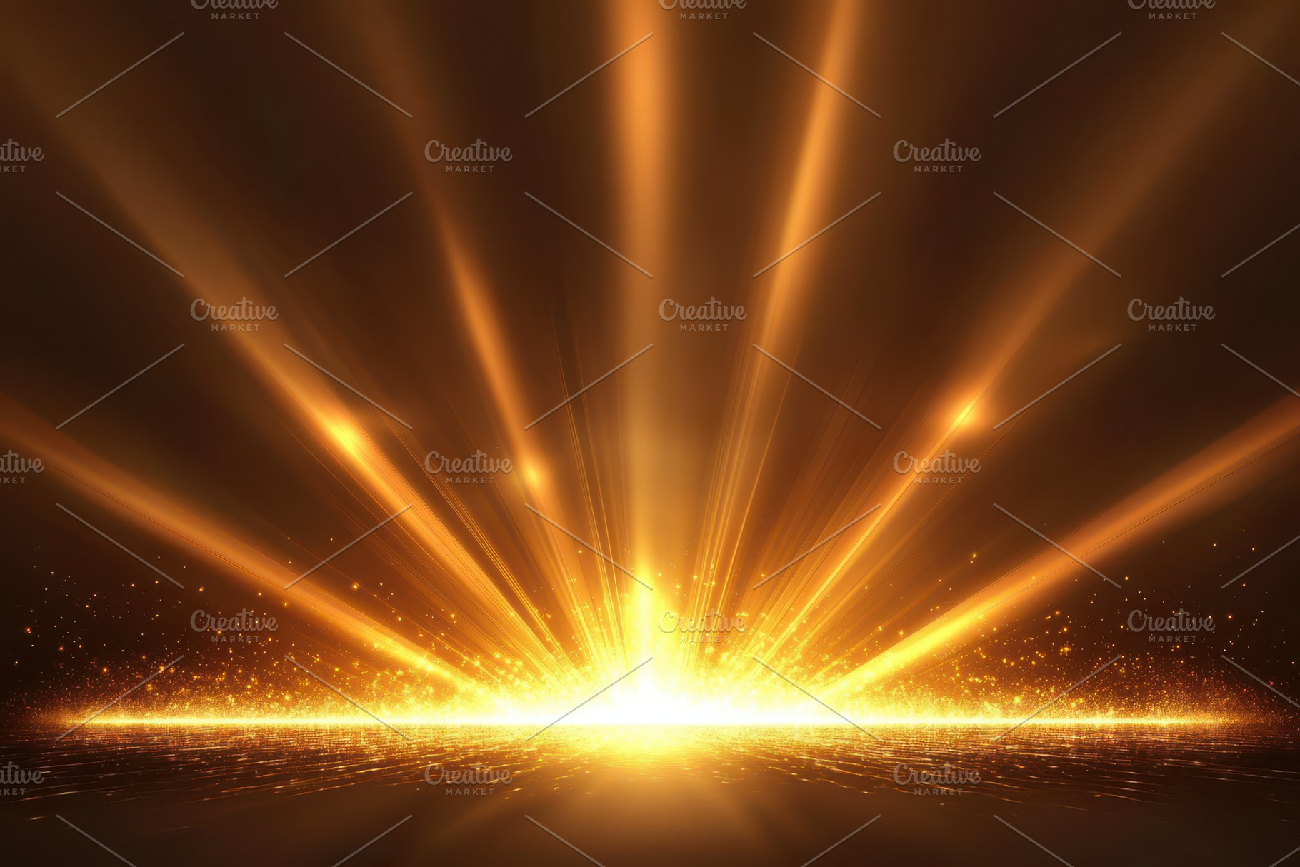 Magical Glowing sun and golden spark, an Abstract Photo by Pixeness Studio