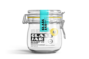 Transparent Glass Jar Mockup