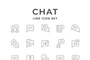 Set Line Icons of Chat, an Outline Icon by motorama (Thumbnail 1 of 2)