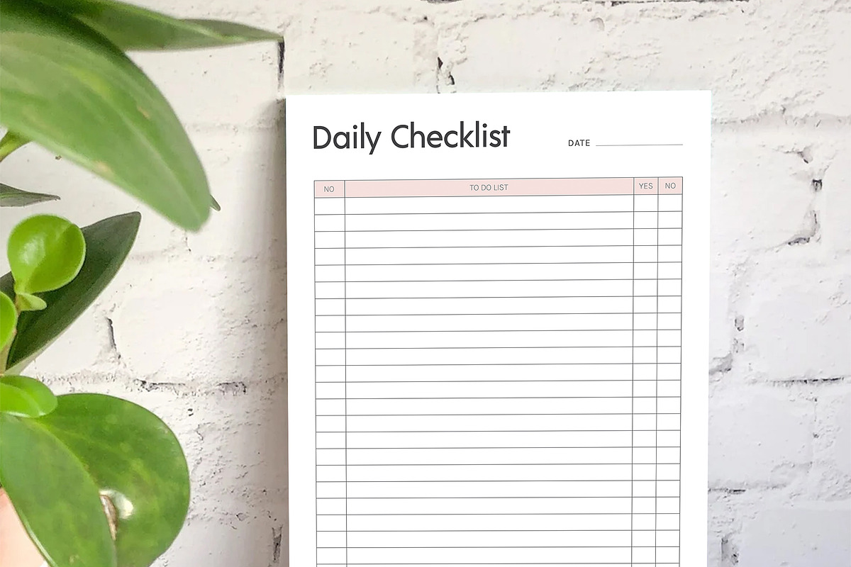 Daily Checklist, a Stationery Template by DesignDevisers (Photo 3 of 10)